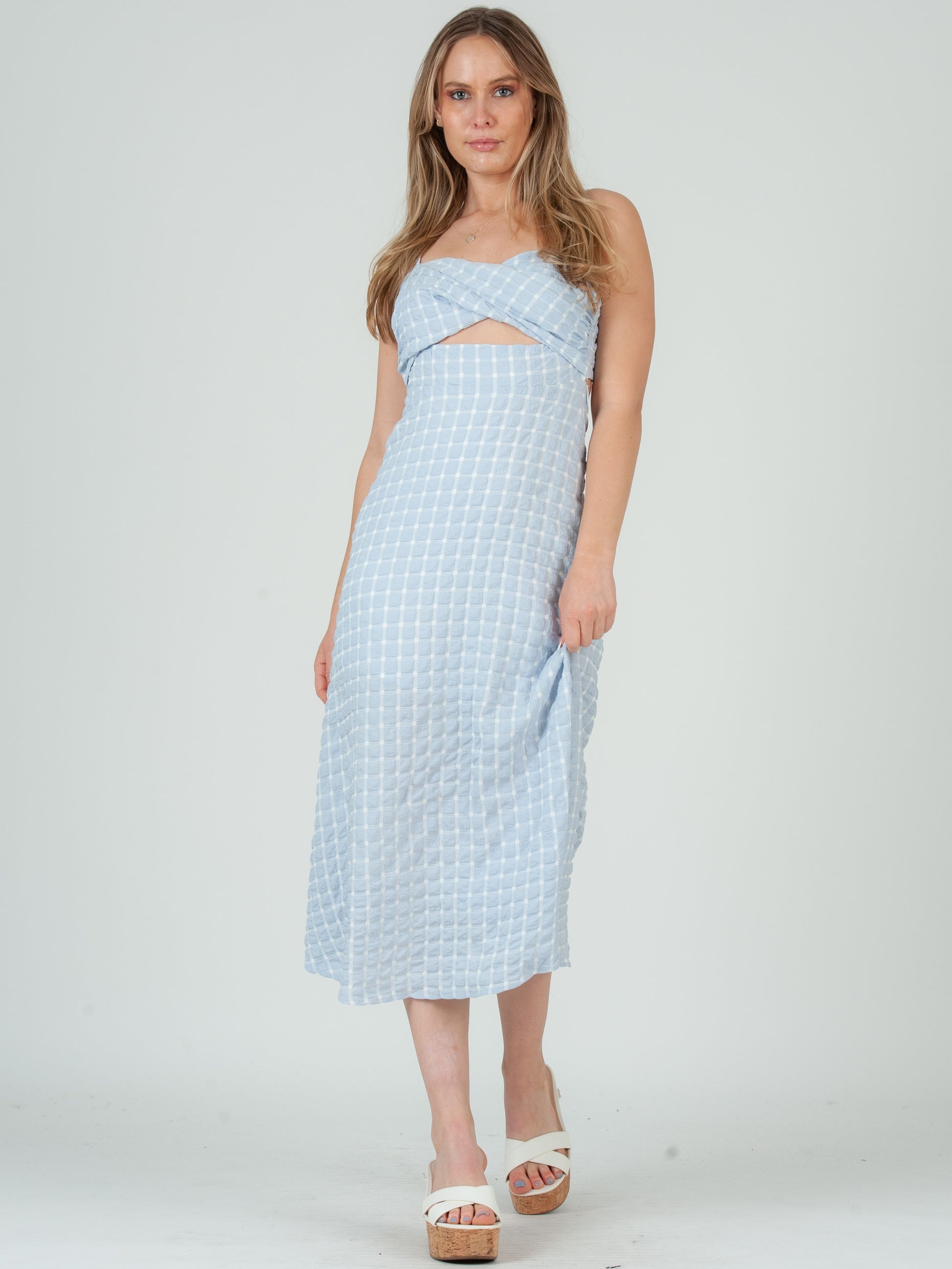 BLUE GINGHAM DRESS