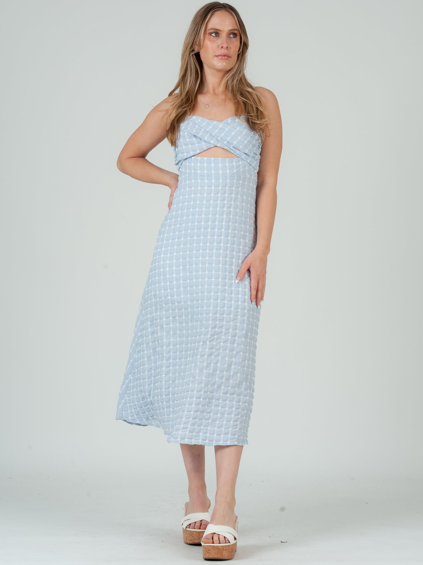 BLUE GINGHAM DRESS