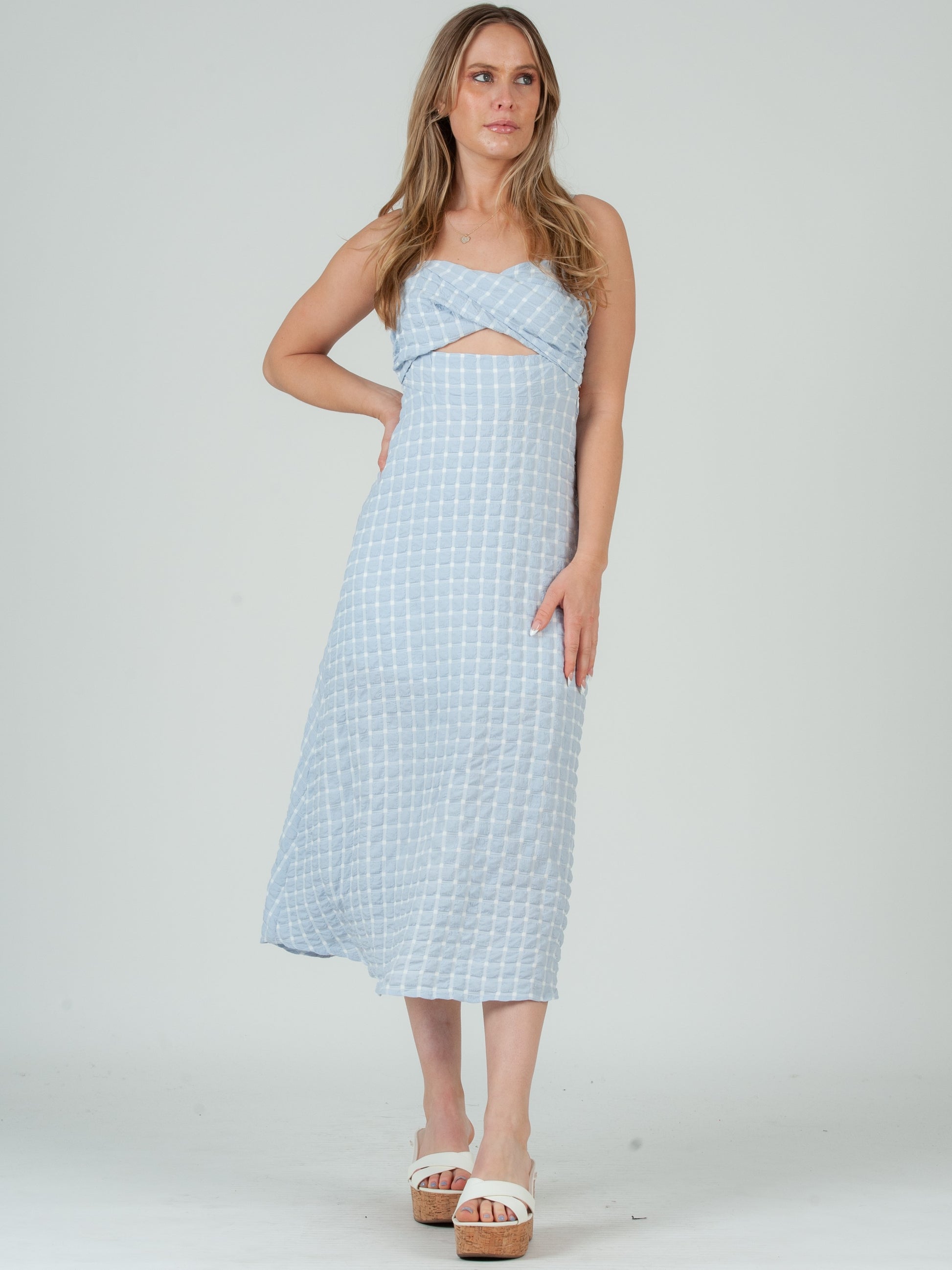 BLUE GINGHAM DRESS