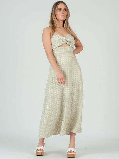 GREEN GINGHAM DRESS
