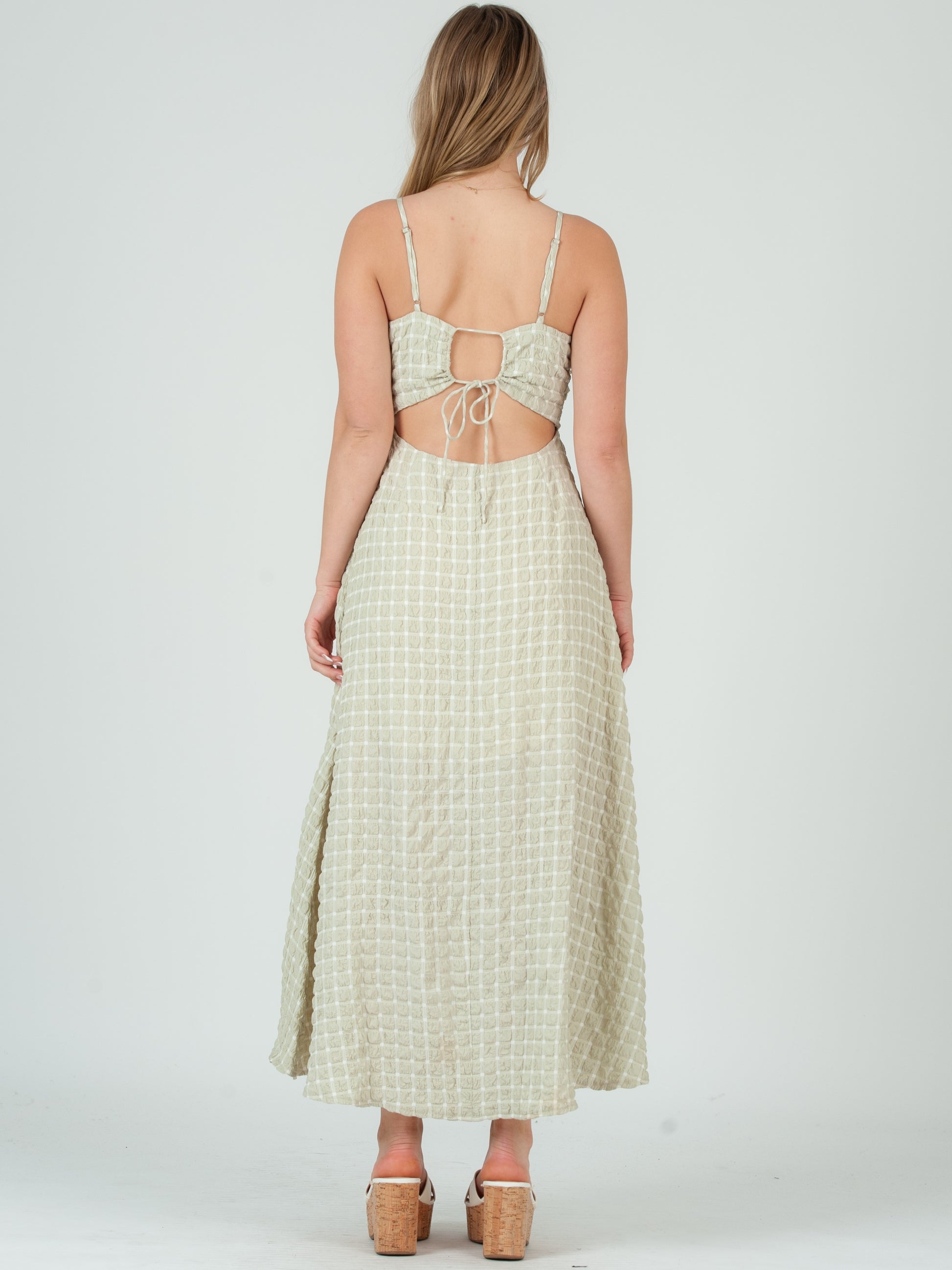 GREEN GINGHAM DRESS