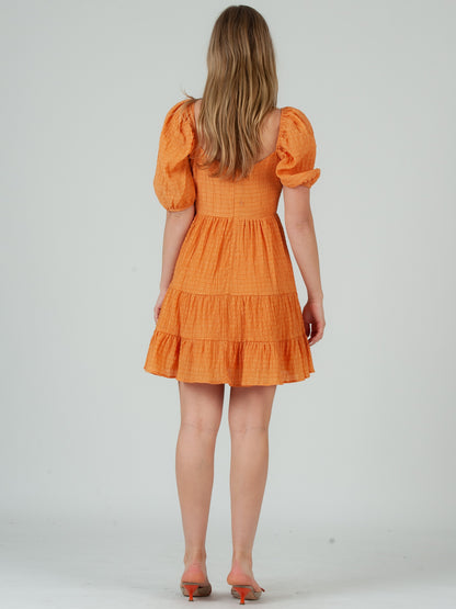 Women's Smocked Textured Mini Dress