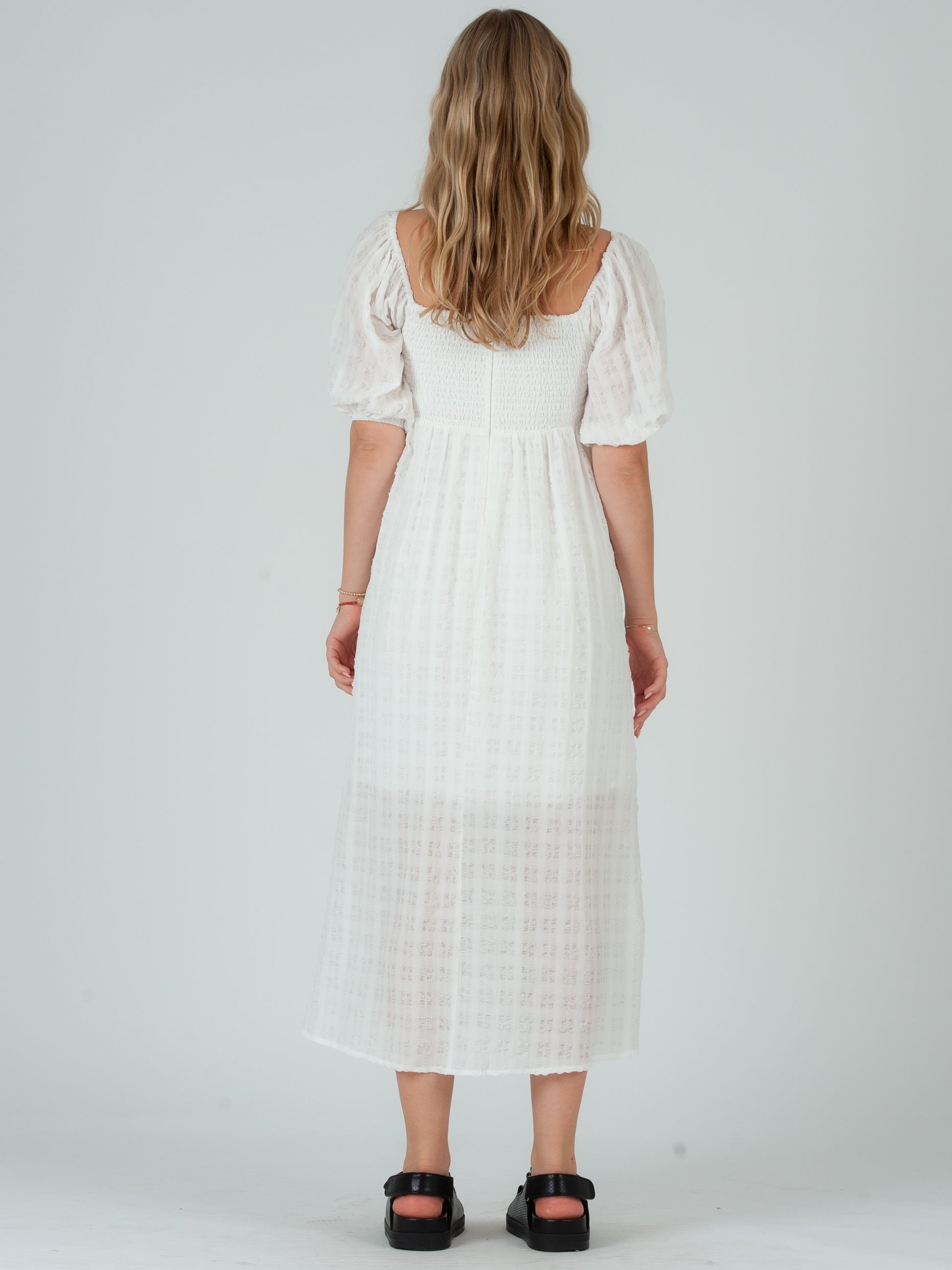 cotton on puff sleeve dress Cotton Puff-Sleeve Mini Dress
