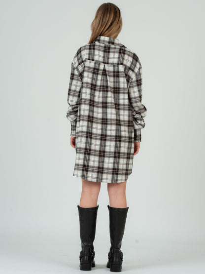 BLACK PLAID DRESS