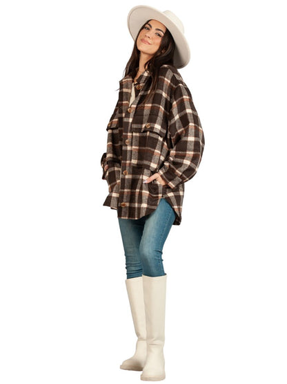 SOUTHEAST SHACKET-MOCHA PLAID
