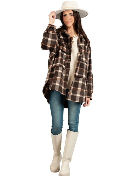 SOUTHEAST SHACKET-MOCHA PLAID