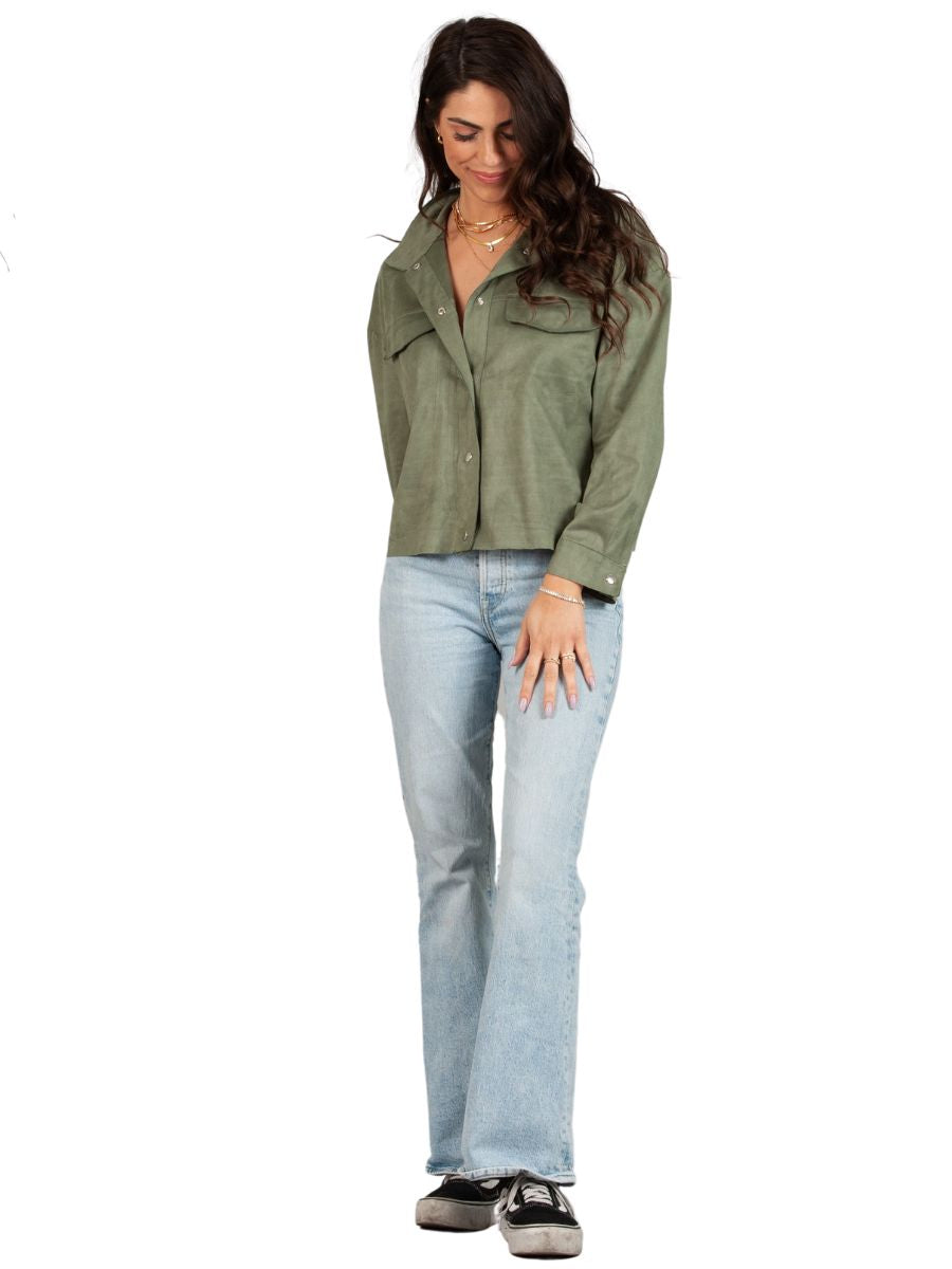 FAUX SUEDE TOP