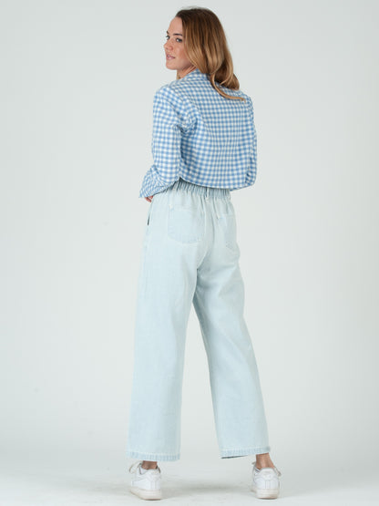 GINGHAM CROPPED BLAZER