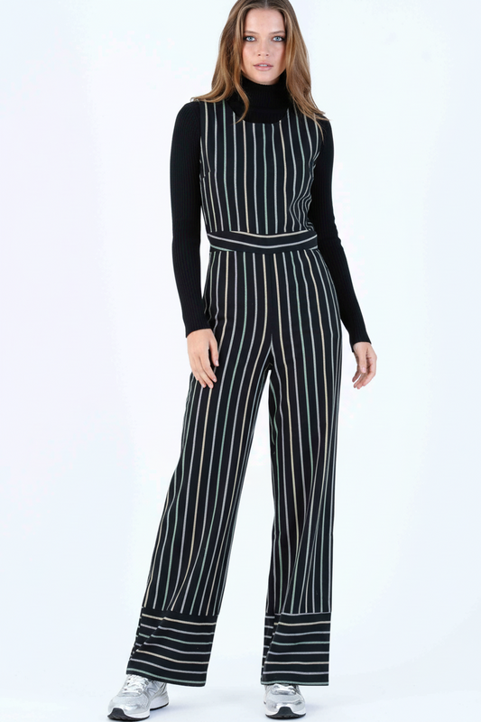 FERN JUMPSUIT-BLACK STRIPE
