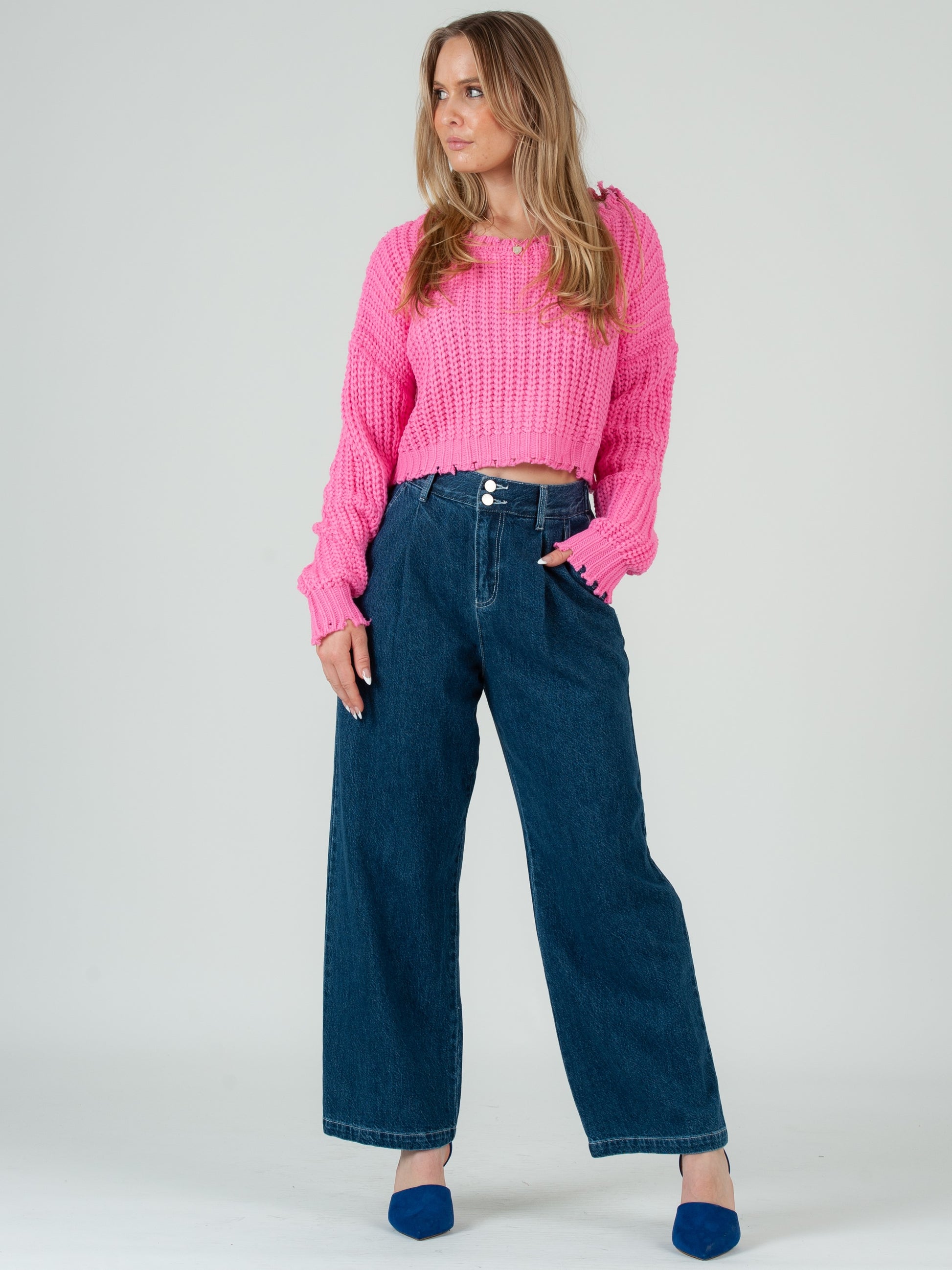 CROPPED PINK SWEATER