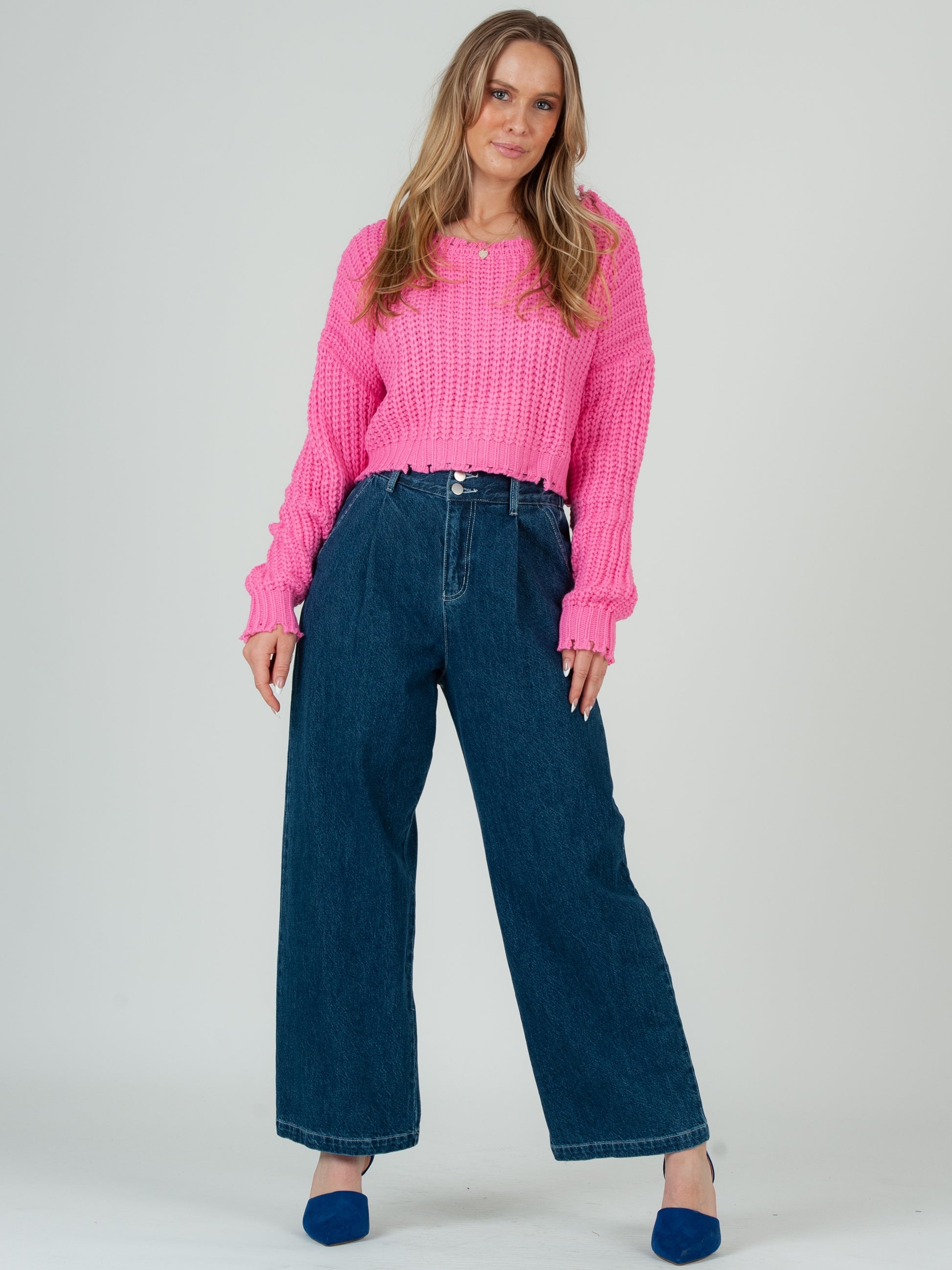 CROPPED PINK SWEATER