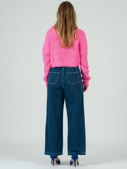 CROPPED PINK SWEATER