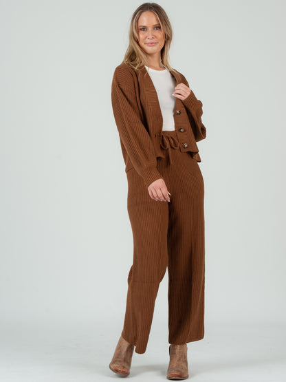 Women's Sweater Cardigan & Pant Set