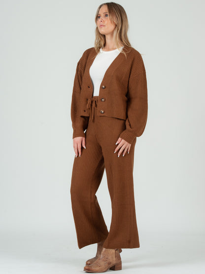Women's Sweater Cardigan & Pant Set