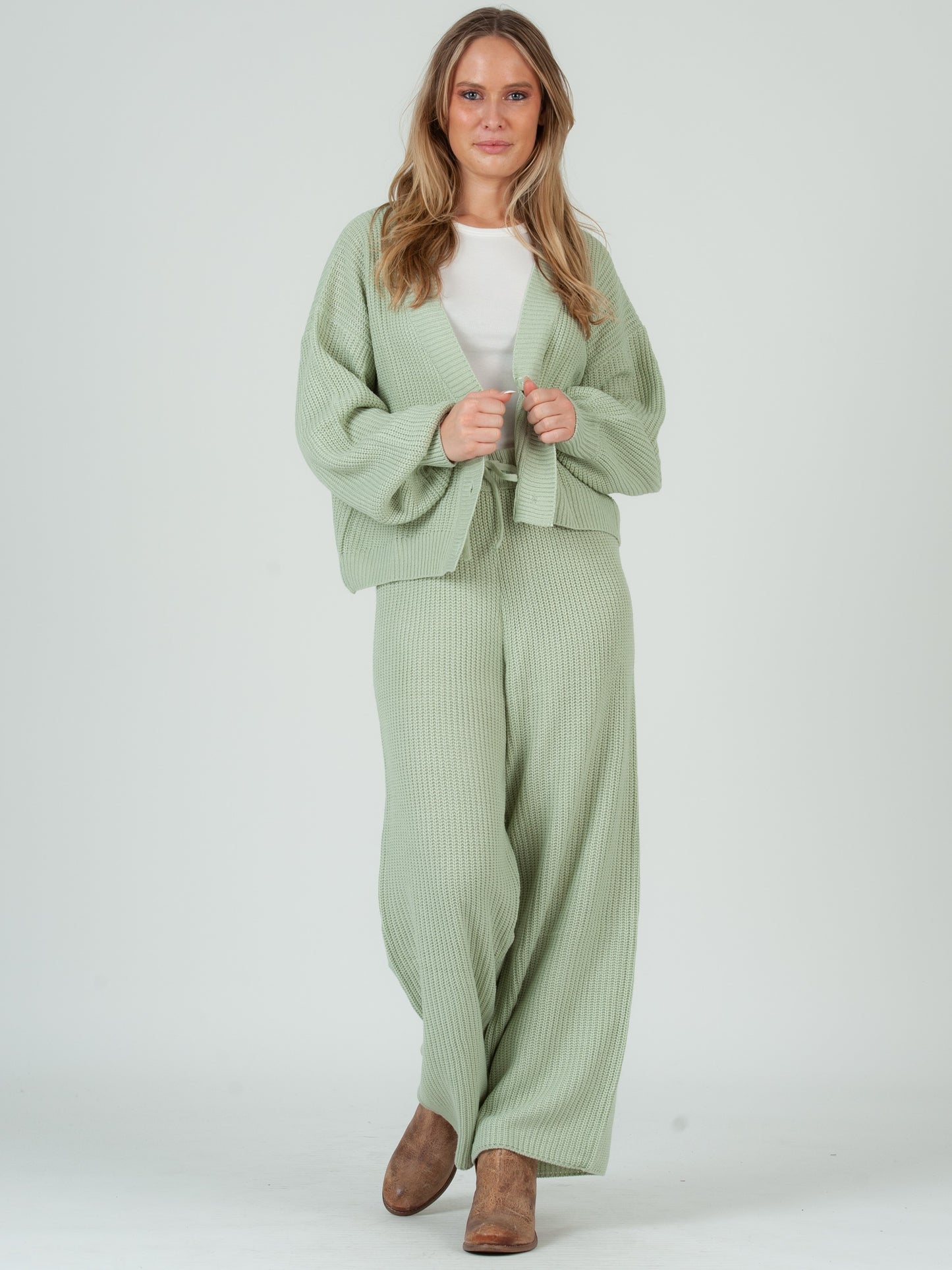 Women's Sweater Cardigan & Pant Set