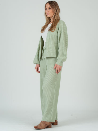 Women's Sweater Cardigan & Pant Set