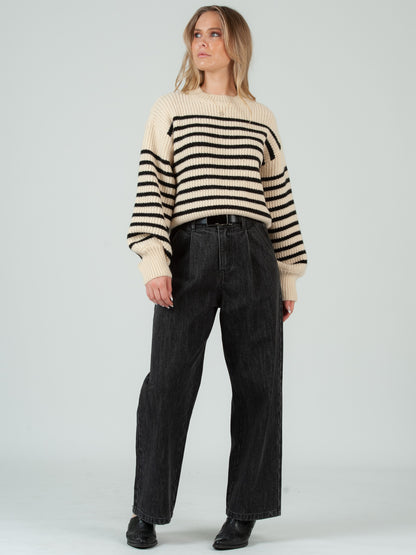 Women's Striped Crew Neck Sweater