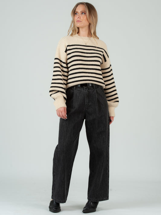 Women's Striped Crew Neck Sweater