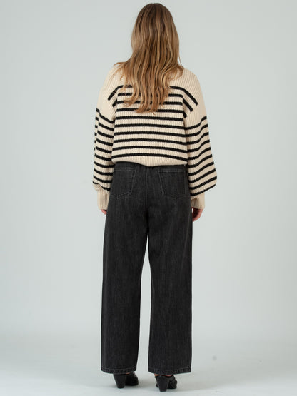 Women's Striped Crew Neck Sweater