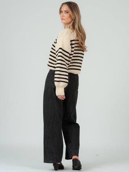 Women's Striped Crew Neck Sweater