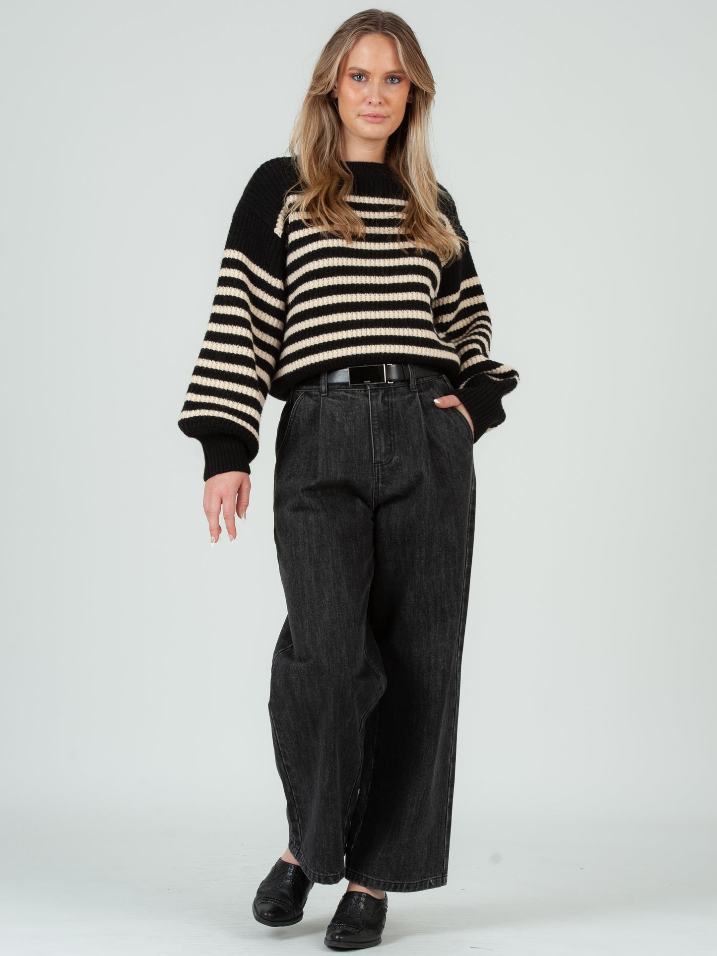 Women's Striped Crew Neck Sweater