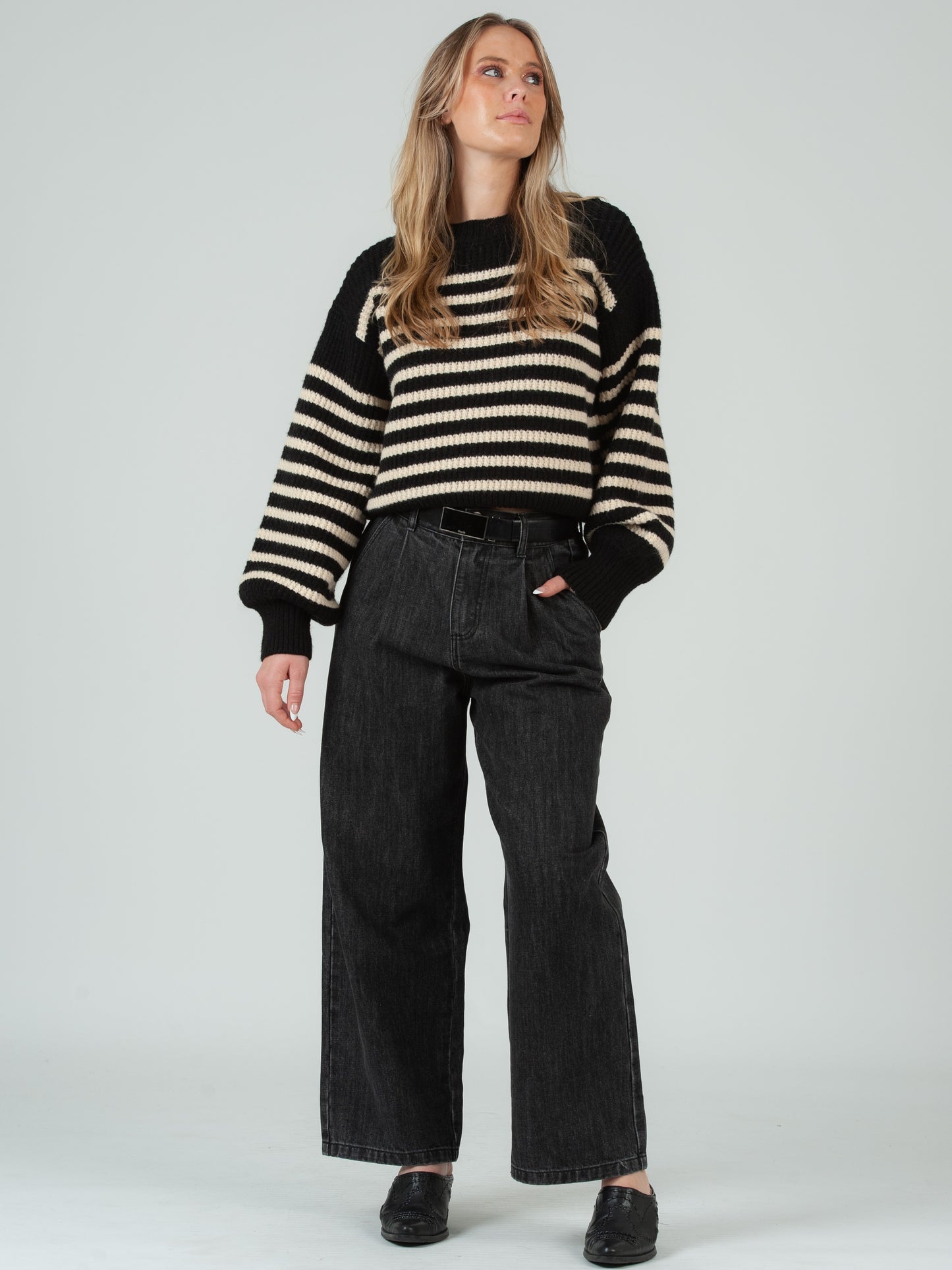 Women's Striped Crew Neck Sweater