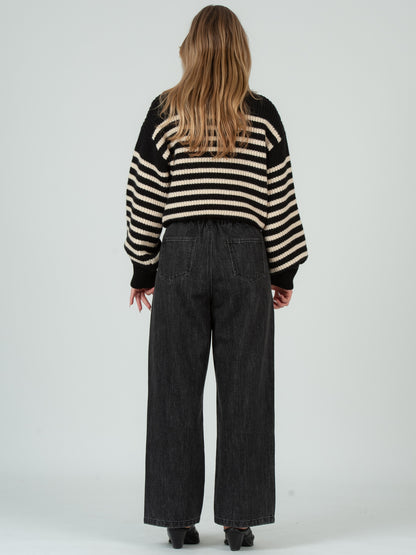 Women's Striped Crew Neck Sweater