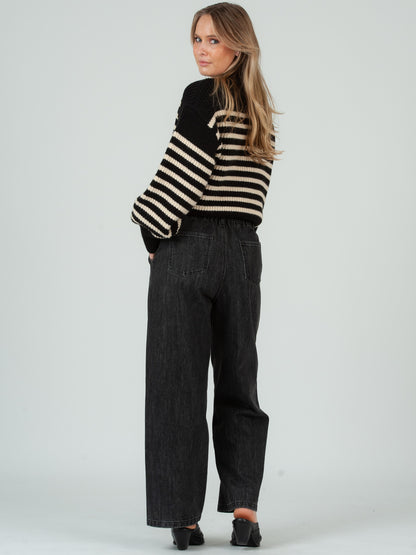 Women's Striped Crew Neck Sweater