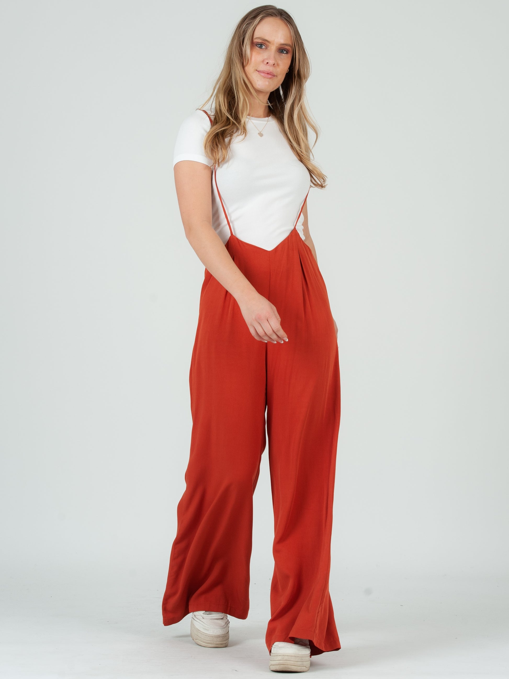 RAYON SUSPENDER JUMPSUIT