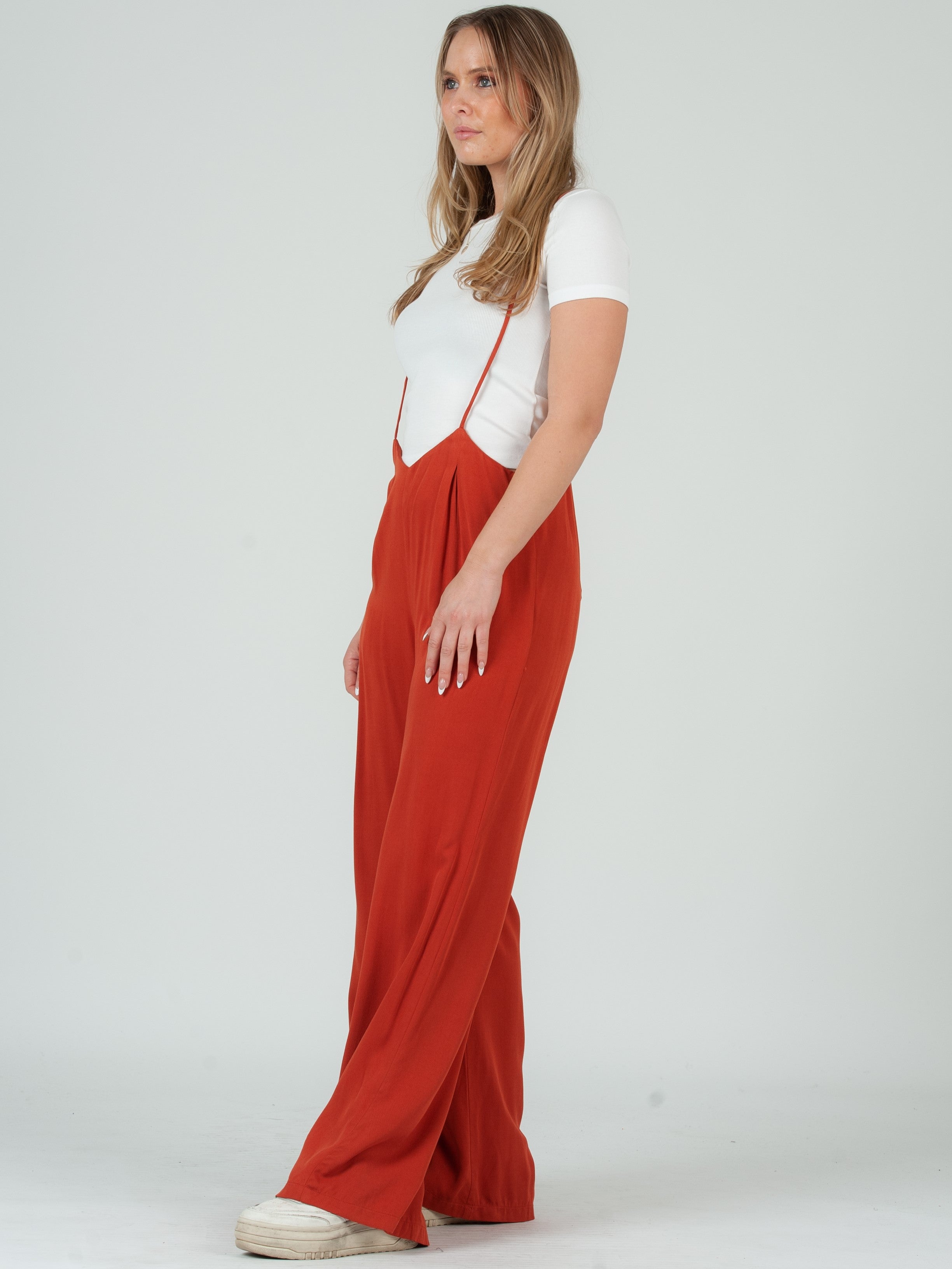 JORDAN JUMPSUIT-RUST – Lucca Couture