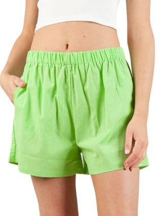 BAHAMA MAMA LINEN SHORTS-KEYLIME