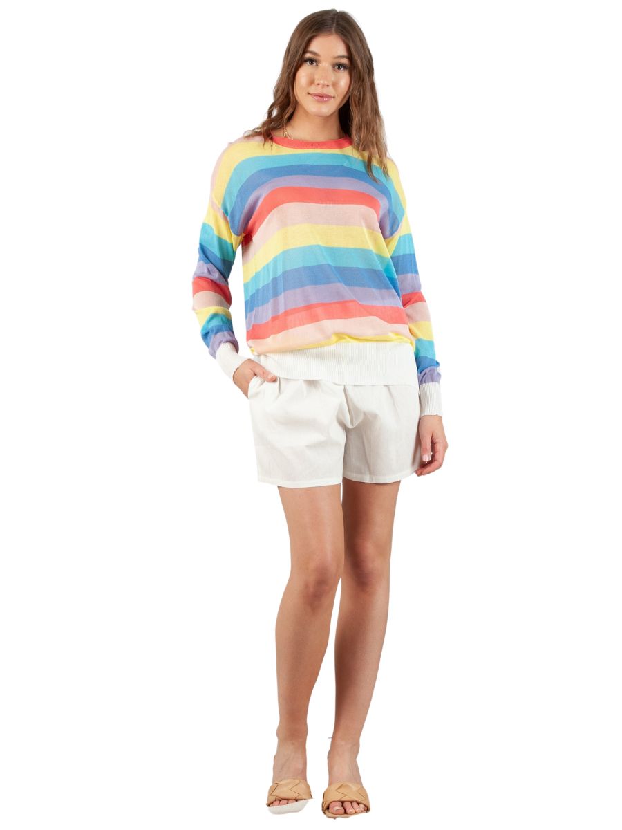 BAHAMA MAMA LINEN SHORTS-WHITE