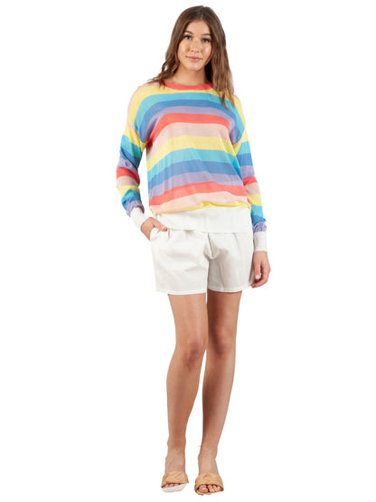 BAHAMA MAMA LINEN SHORTS-WHITE