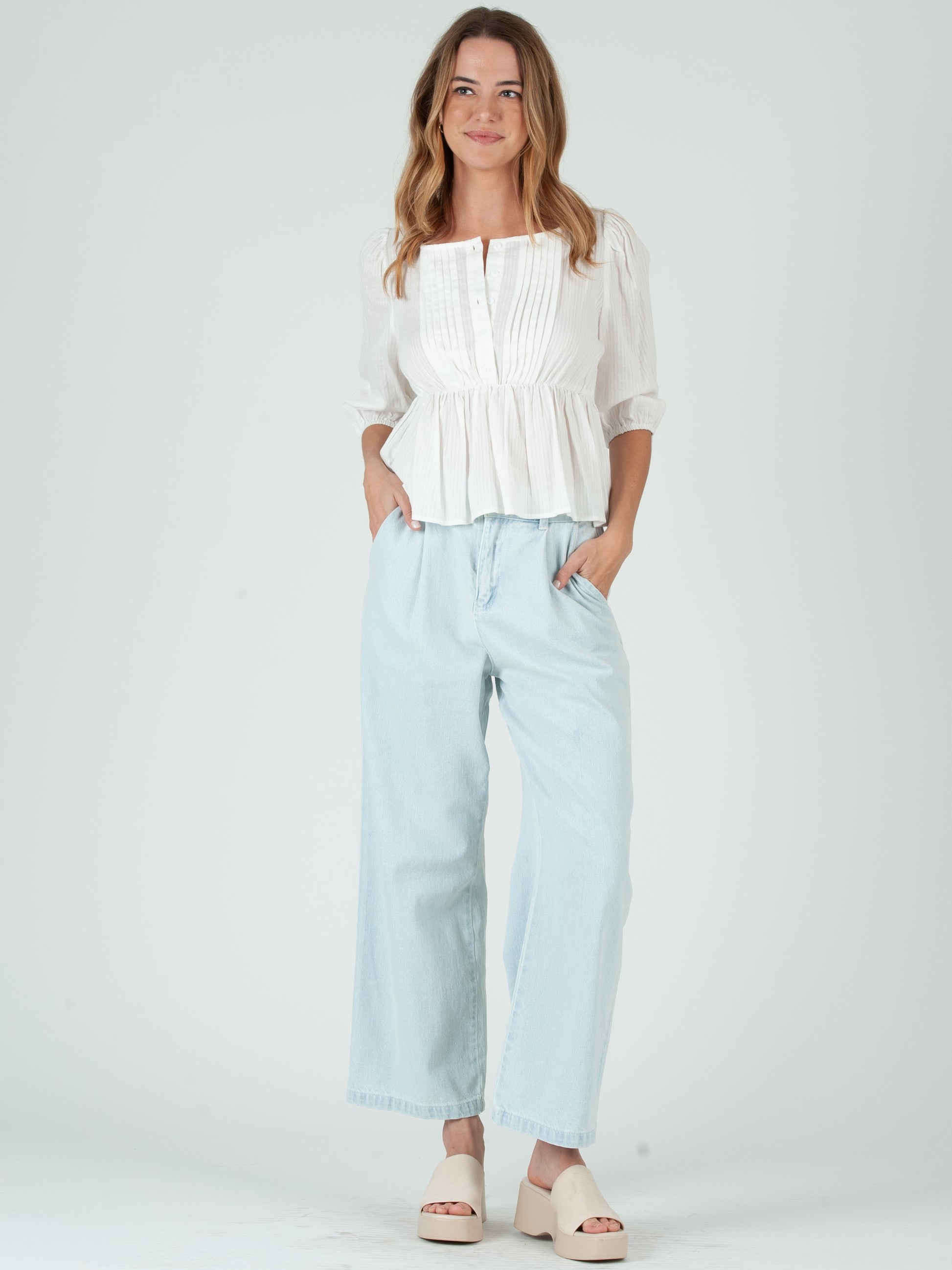 WHITE PEPLUM BLOUSE