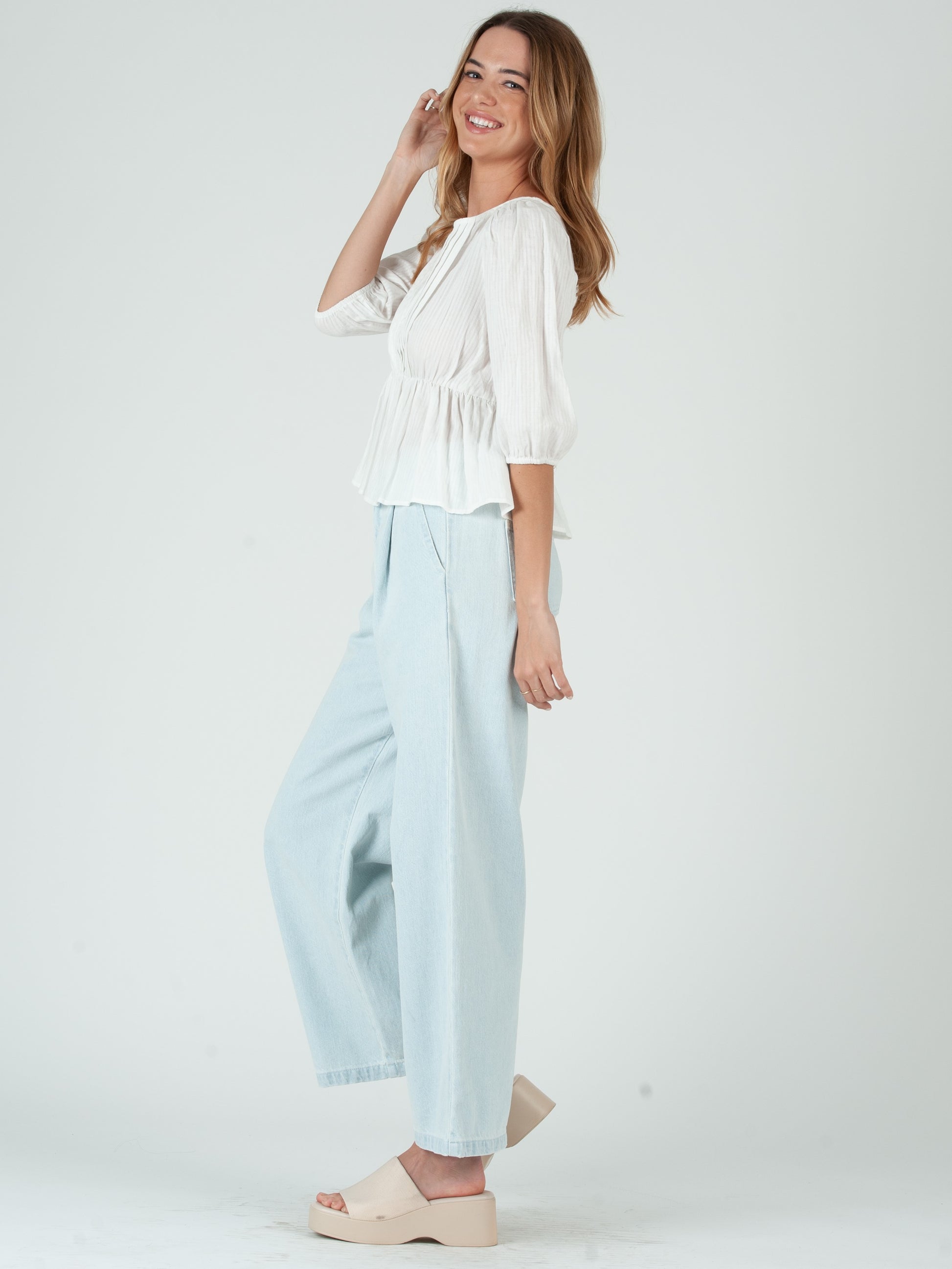WHITE PEPLUM BLOUSE