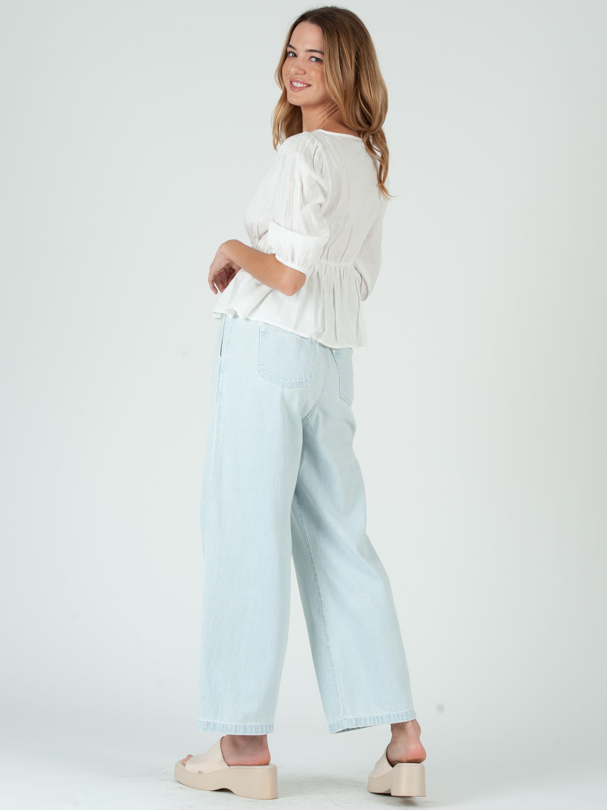WHITE PEPLUM BLOUSE