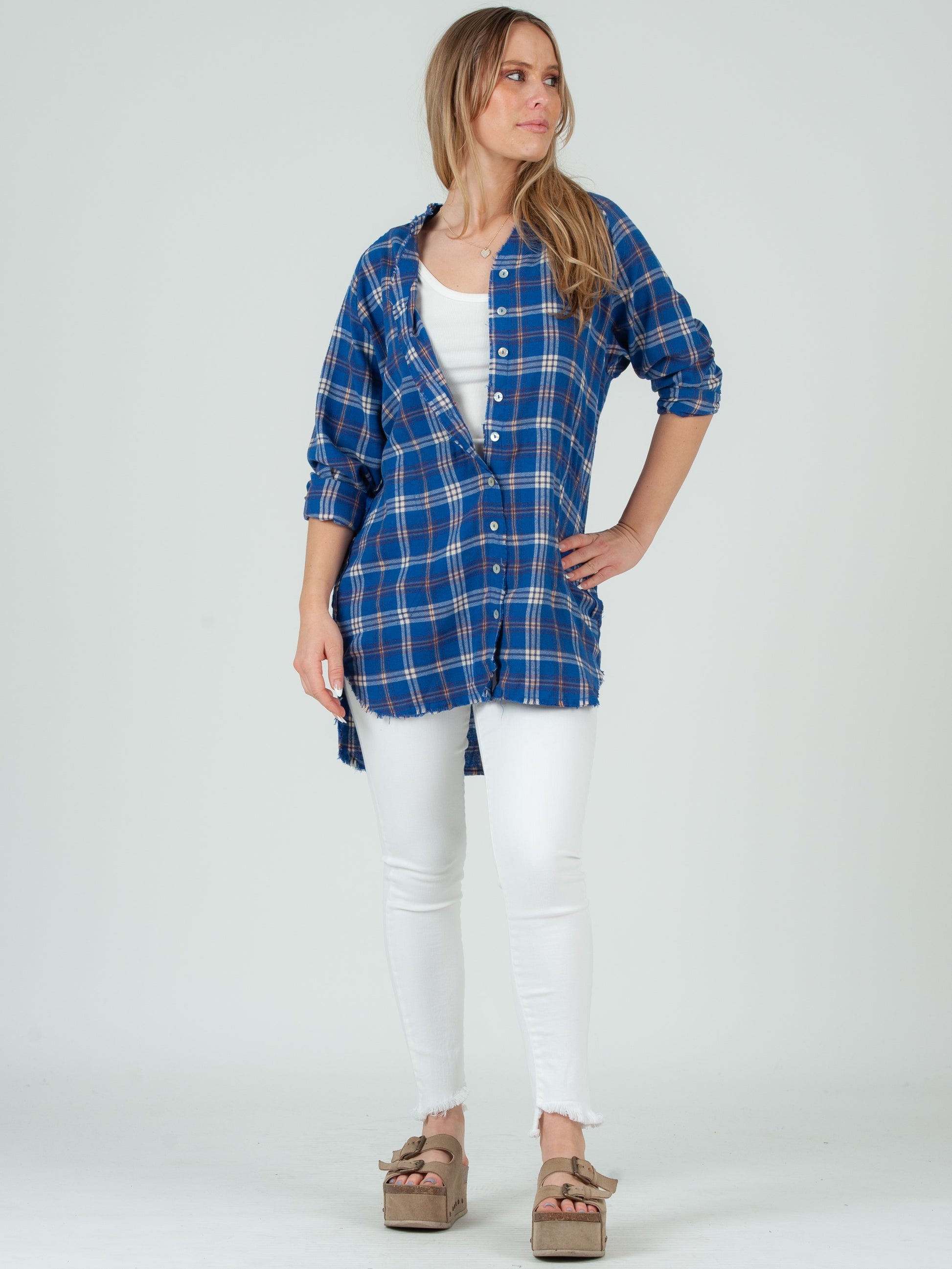 BLUE PLAID TUNIC