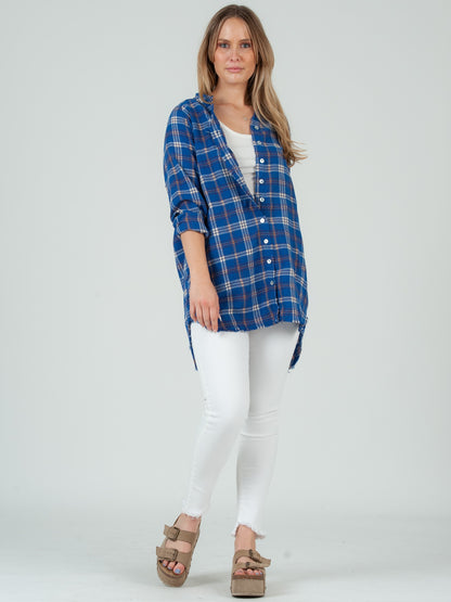 BLUE PLAID TUNIC