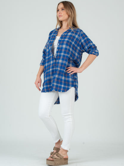 BLUE PLAID TUNIC