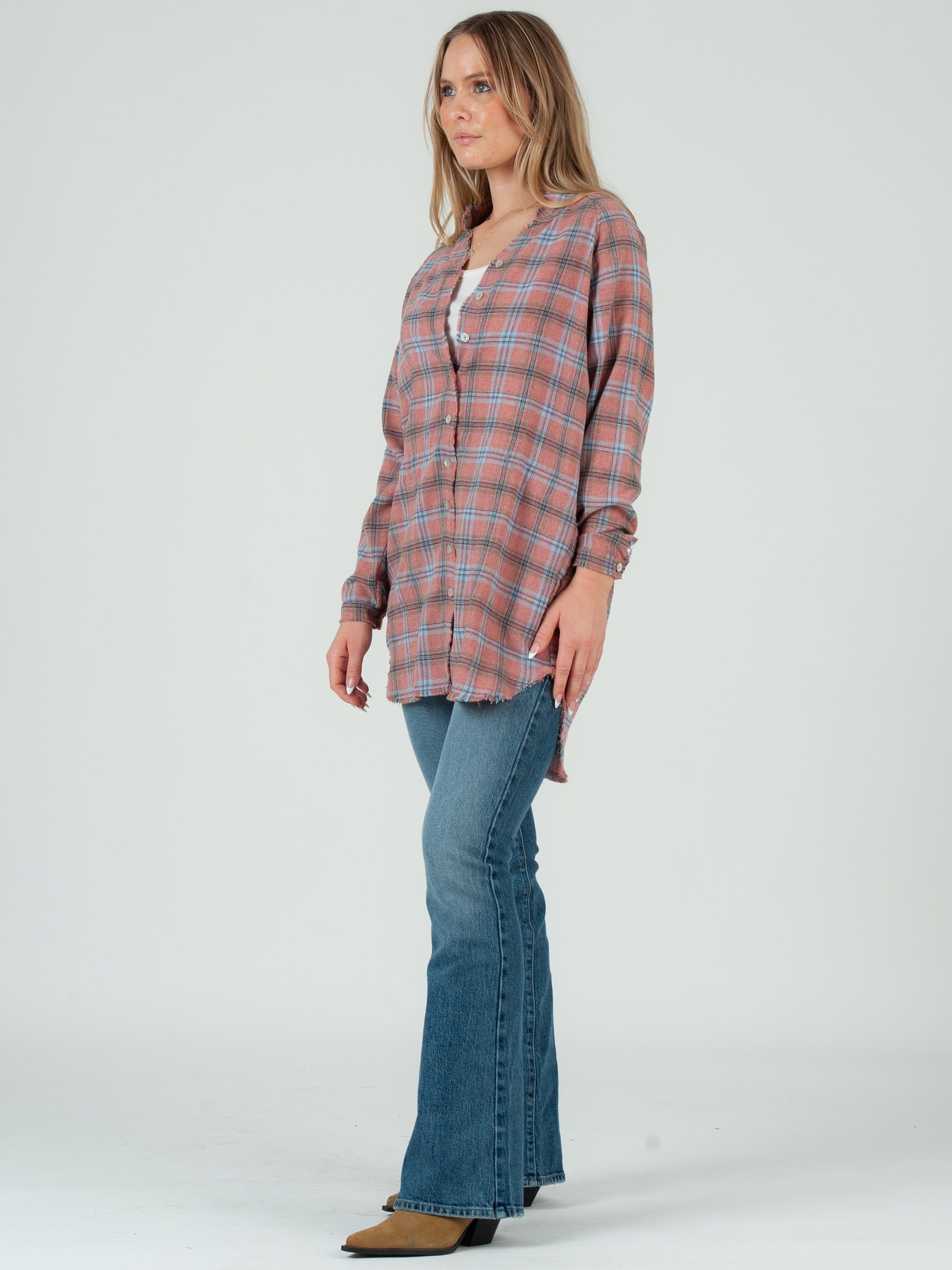 PINK PLAID SHIRT