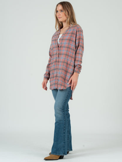PINK PLAID SHIRT