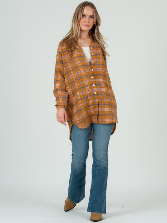 MUSTARD PLAID SHIRT