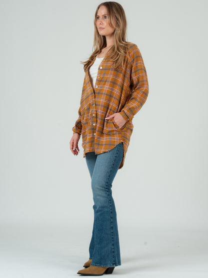 MUSTARD PLAID SHIRT