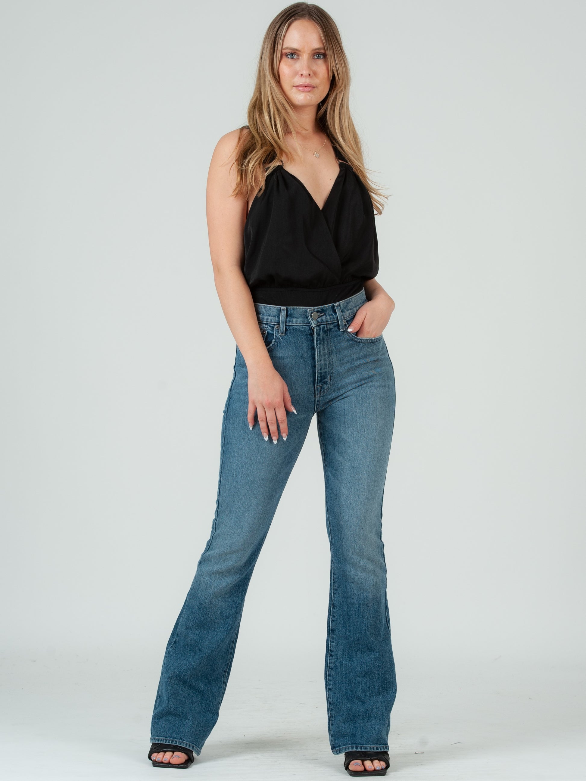BLACK SATIN BODYSUIT