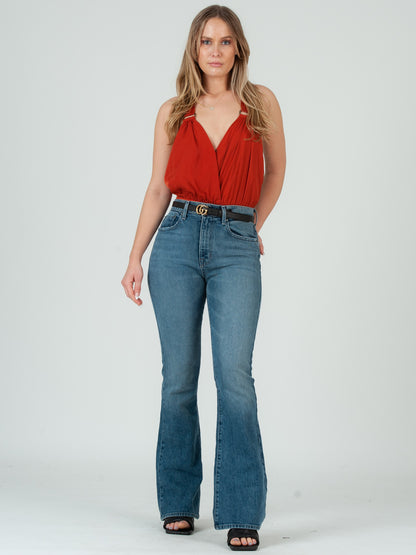 RUST SATIN BODYSUIT