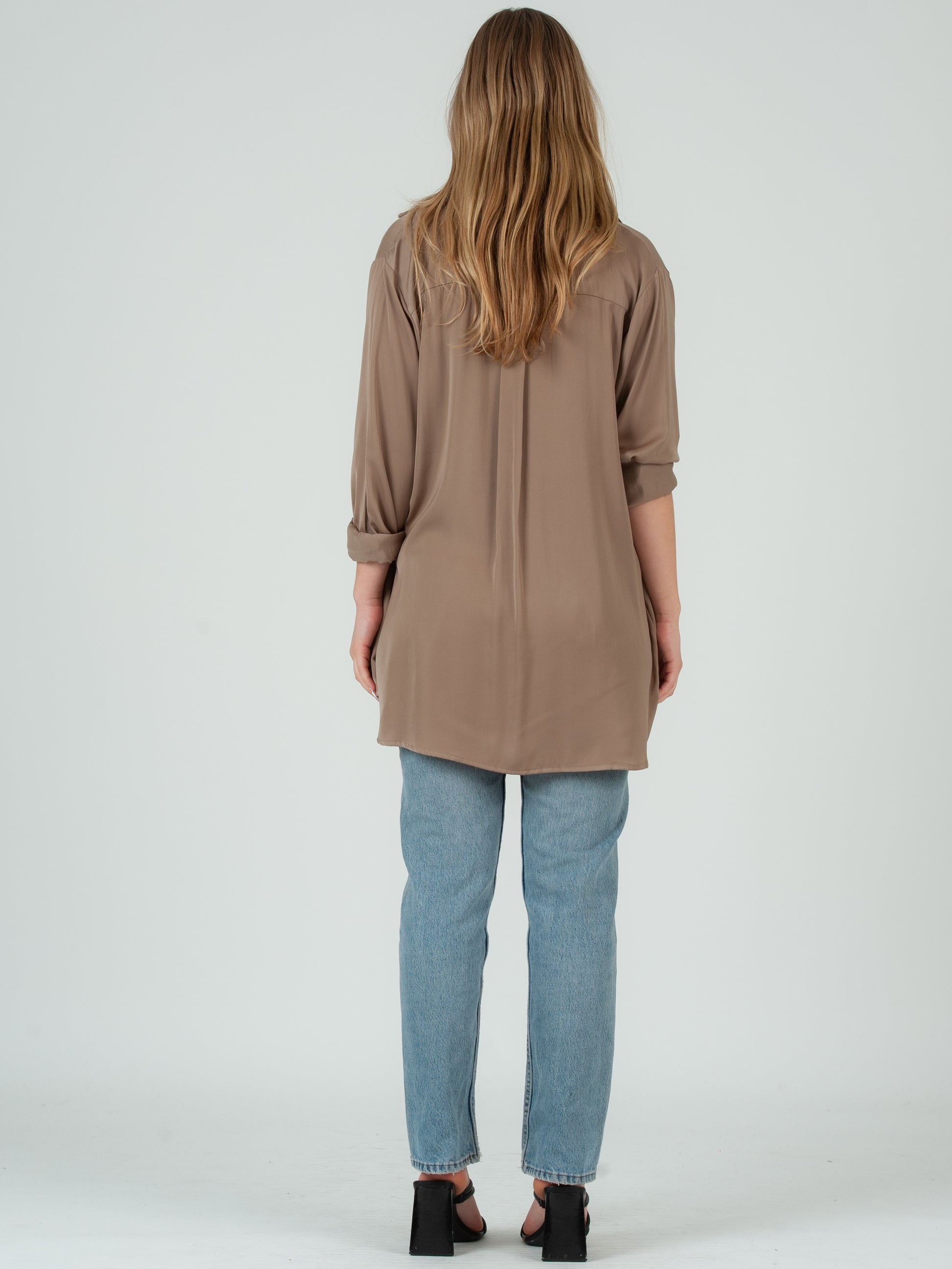 BEIGE SATIN BLOUSE