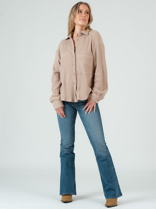 WAFFLE BUTTON DOWN