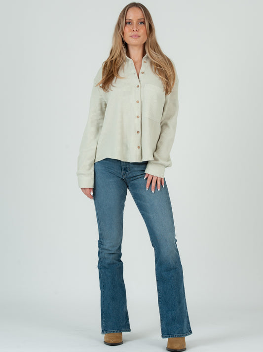 WAFFLE BUTTON DOWN