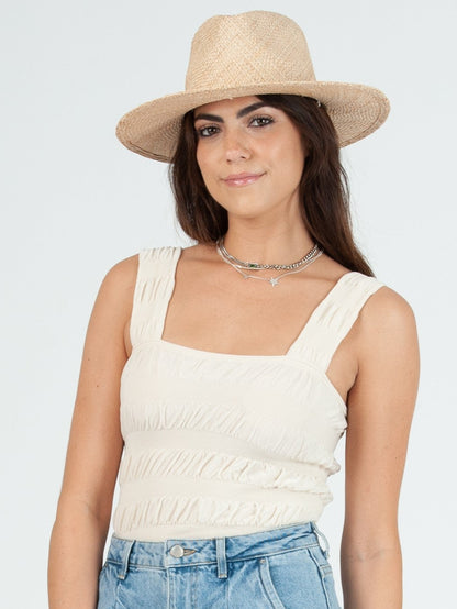 Women's Textured Knit Square Neck Tank Top
