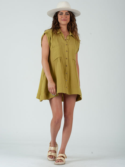 GREEN SHIRTDRESS